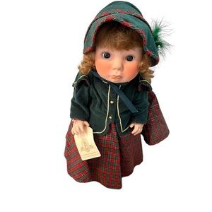Vintage Lee Middleton Original Dolls Girl Holiday Christmas Doll 14” Irish Green